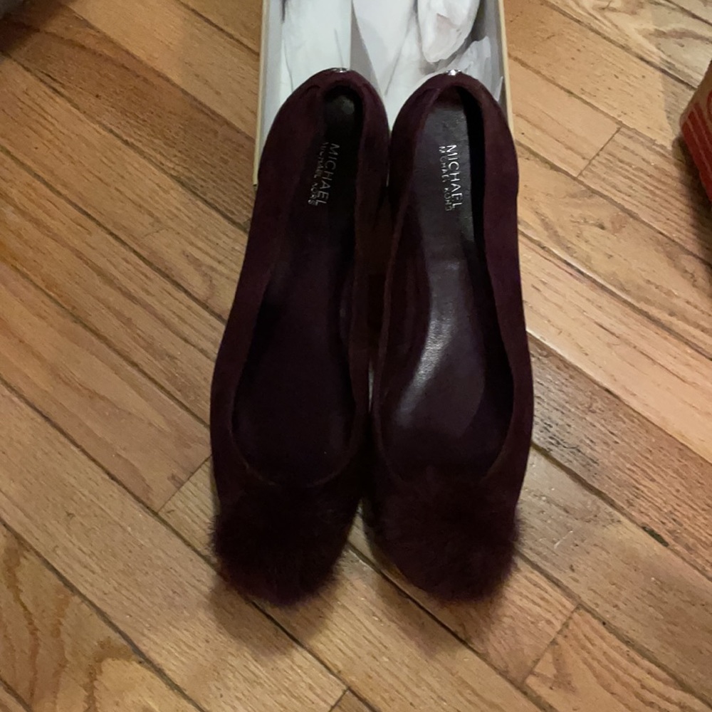 MICHAEL Michael Kors in box sz9 Remi Ballet Suede Fur DAMSON 40F7REFP1S like new - Picture 7 of 12